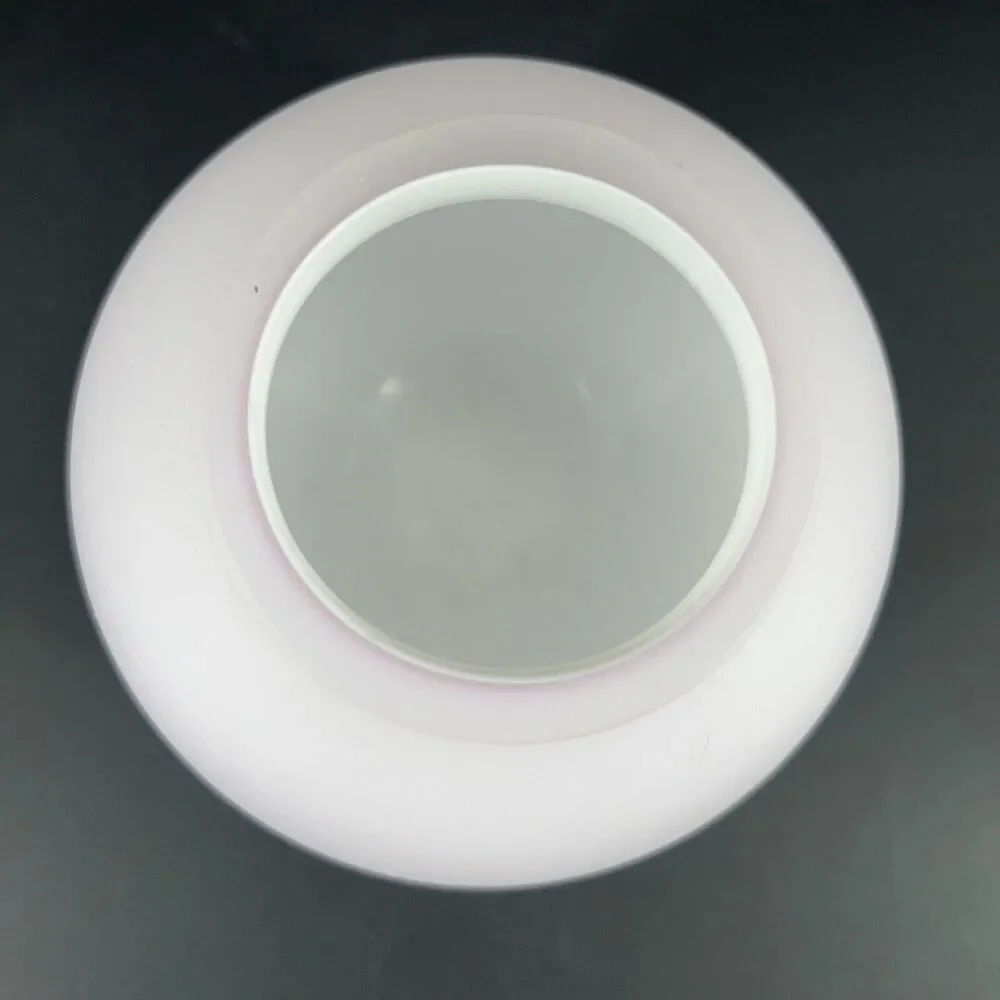 West Elm Soft Pink Cased Glass Vase Matte Finish White Interior 5 in